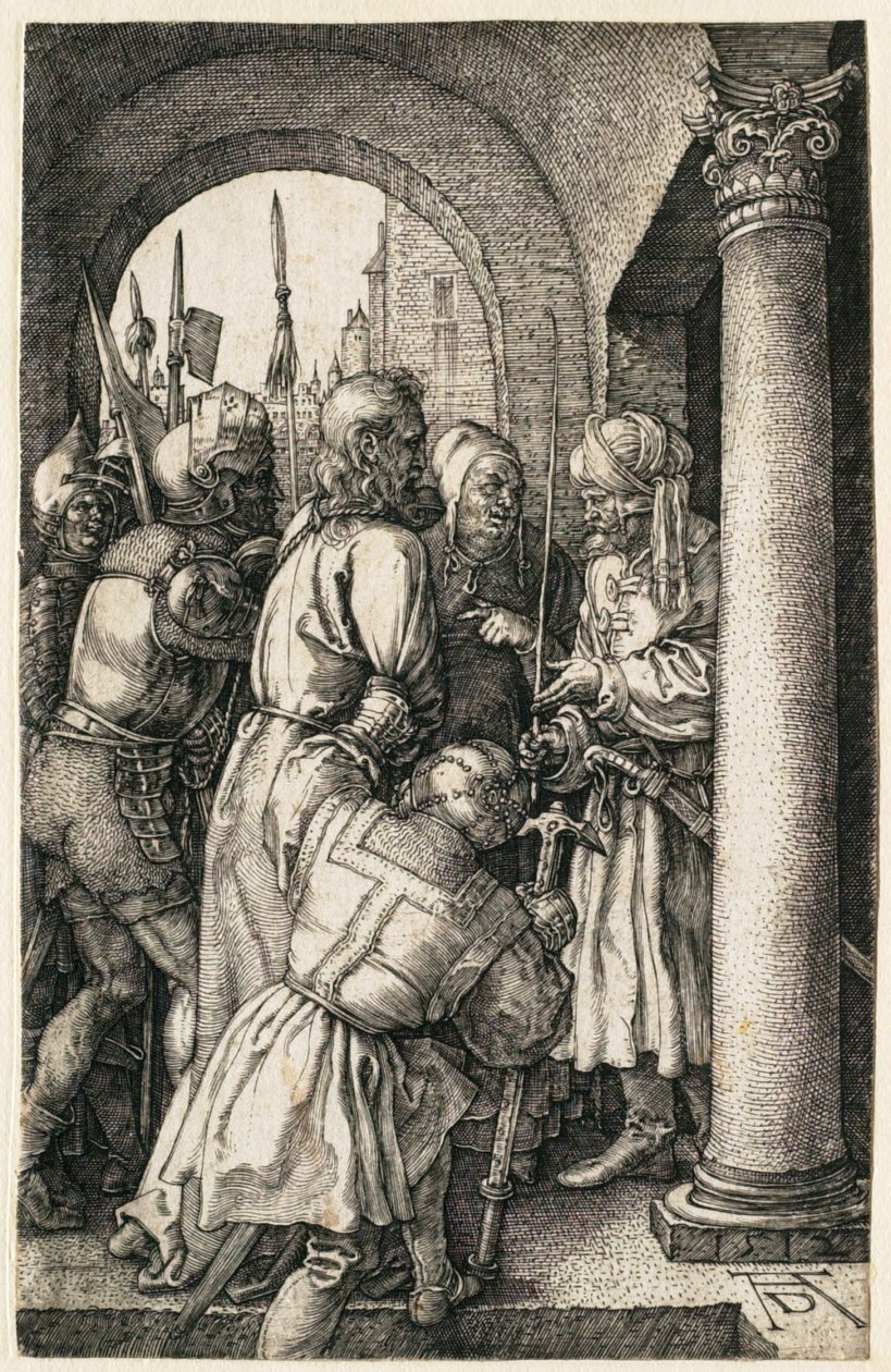 Kärsimyshistoria: Kristus Pilatuksen edessä tekijältä Albrecht Dürer