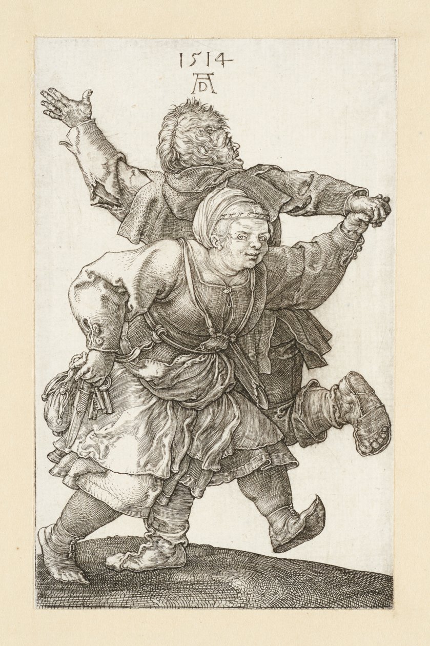 Tanssiva talonpoikaispari tekijältä Albrecht Dürer