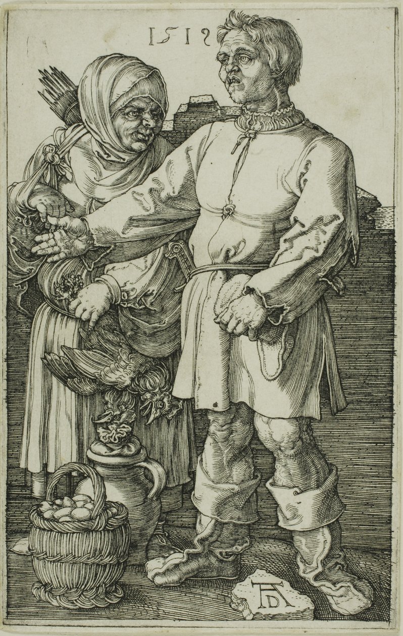 Talonpoika ja hänen vaimonsa torilla tekijältä Albrecht Dürer