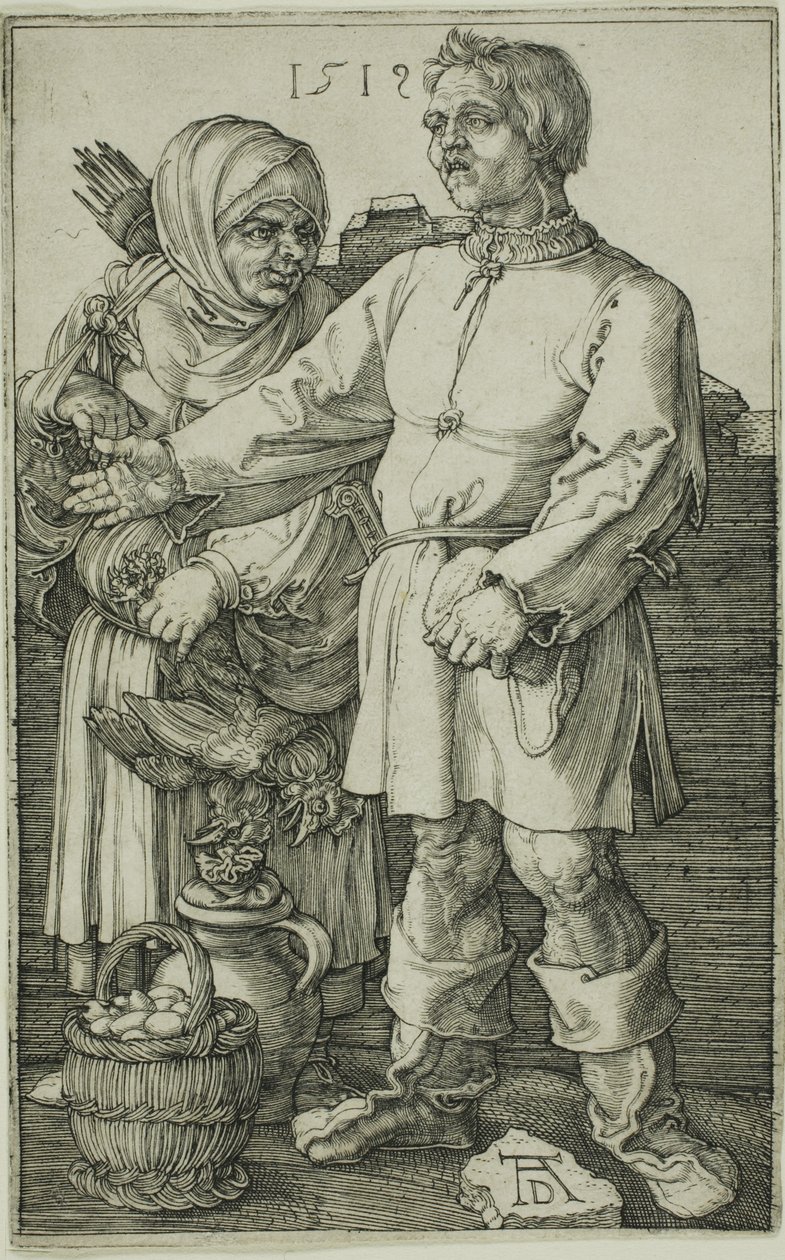 Talonpoika ja hänen vaimonsa torilla tekijältä Albrecht Dürer