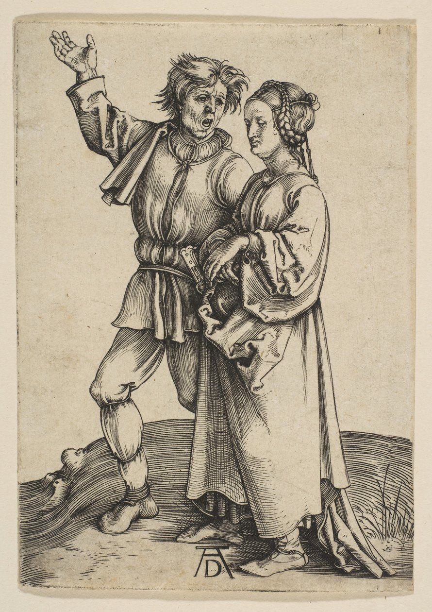 Talonpoika ja hänen vaimonsa, n. 1497. tekijältä Albrecht Dürer