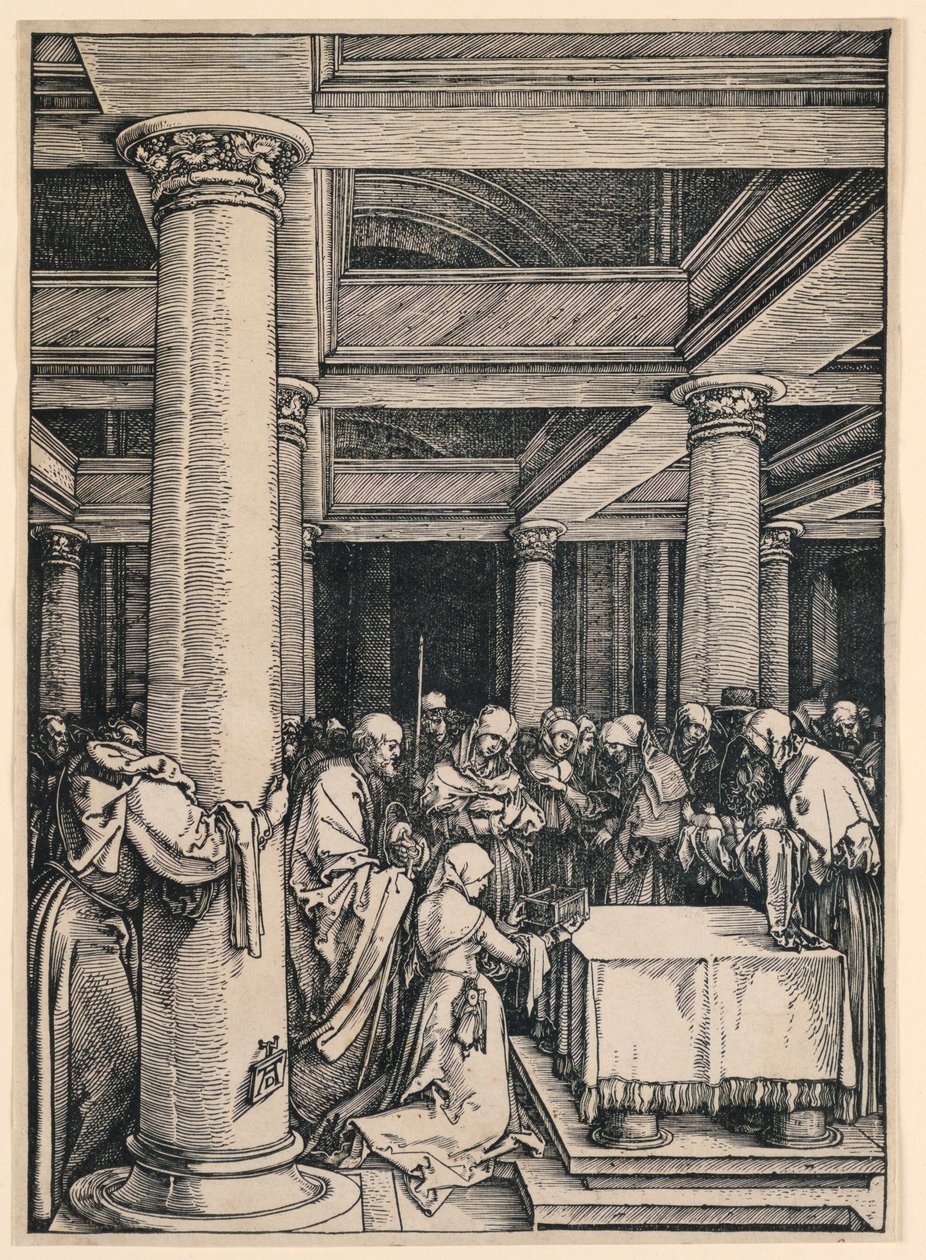 Esitys temppelissä. Elämä of the Virgin -sarjasta tekijältä Albrecht Dürer