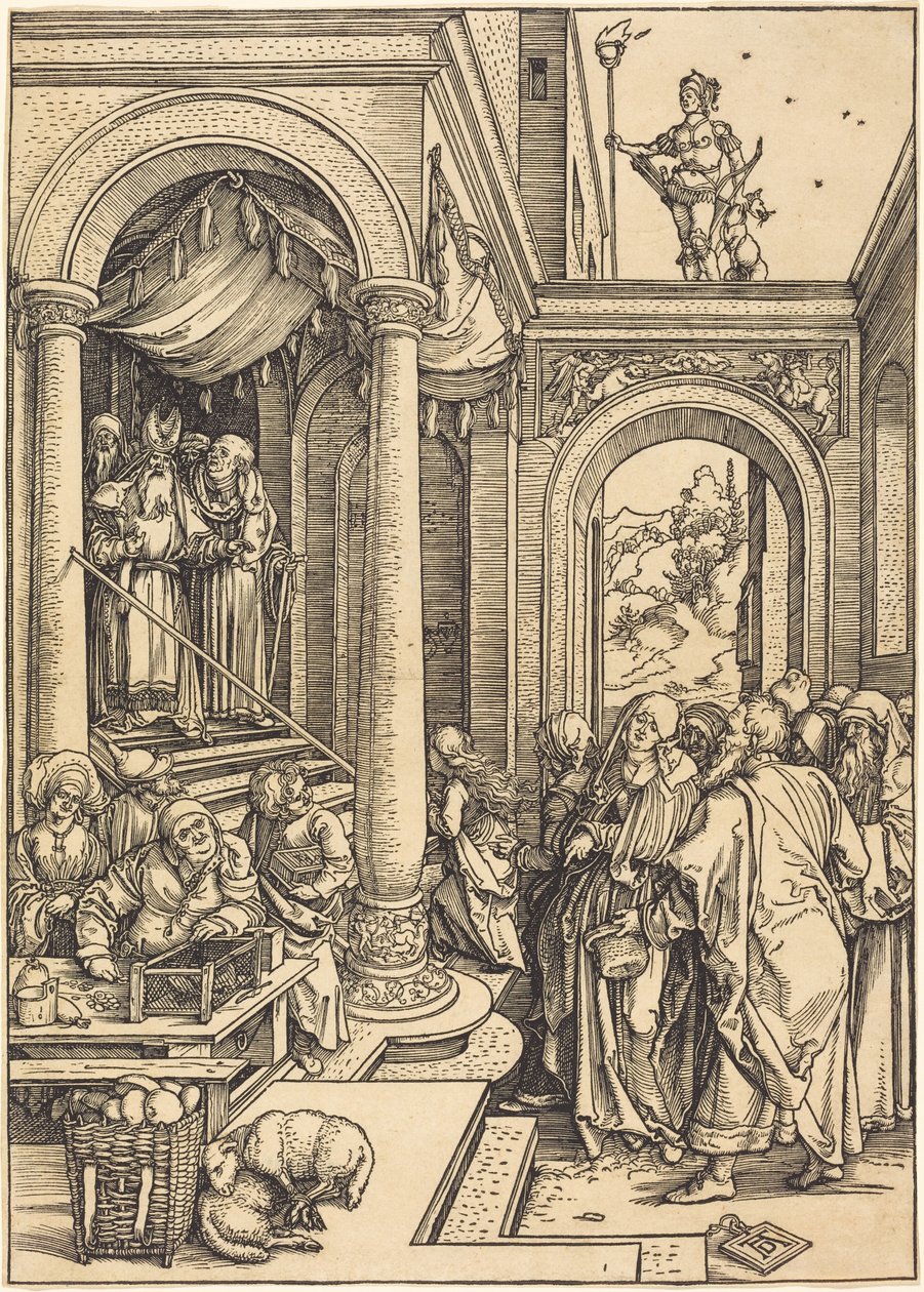 Neitsyt Marian tuominen temppeliin tekijältä Albrecht Dürer