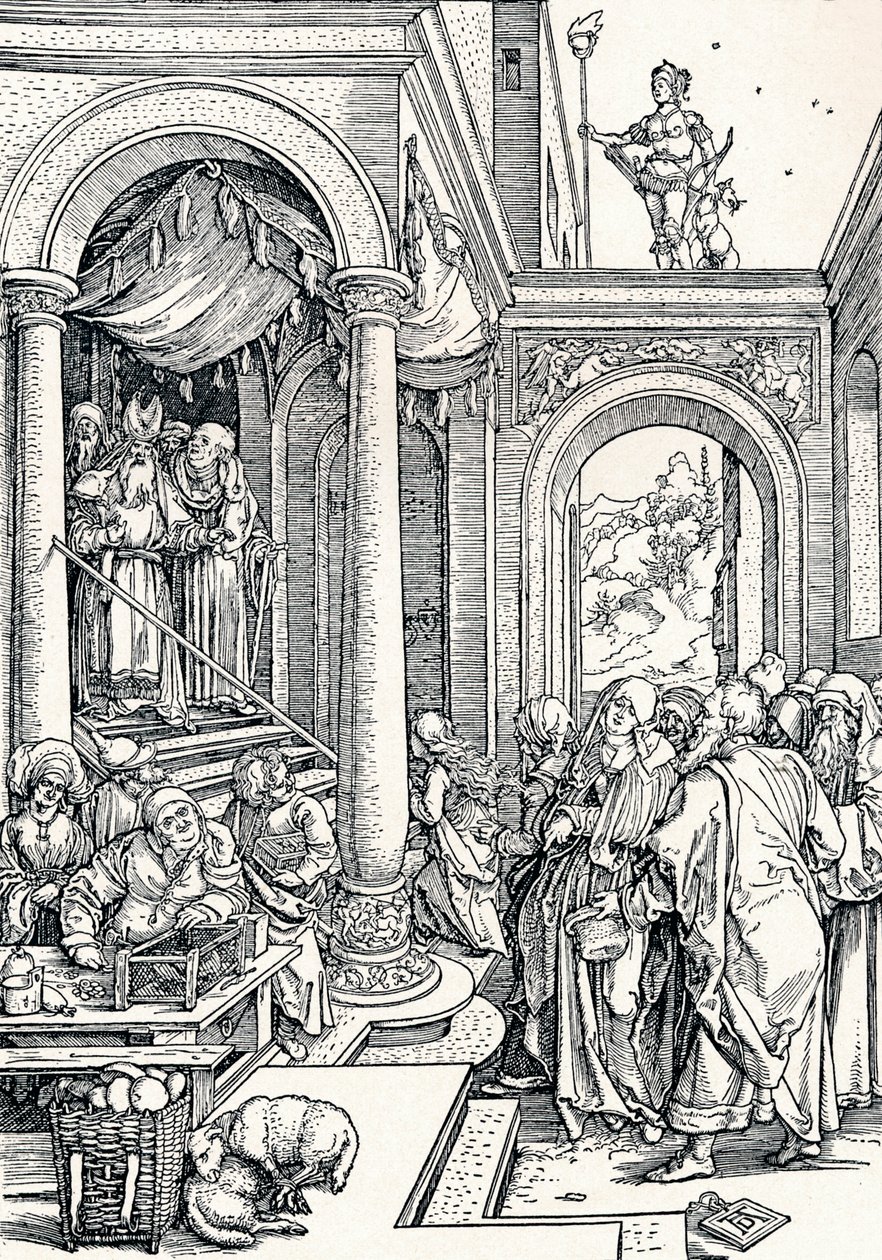 Neitsyen esitys temppelissä, 1506 1906 tekijältä Albrecht Dürer