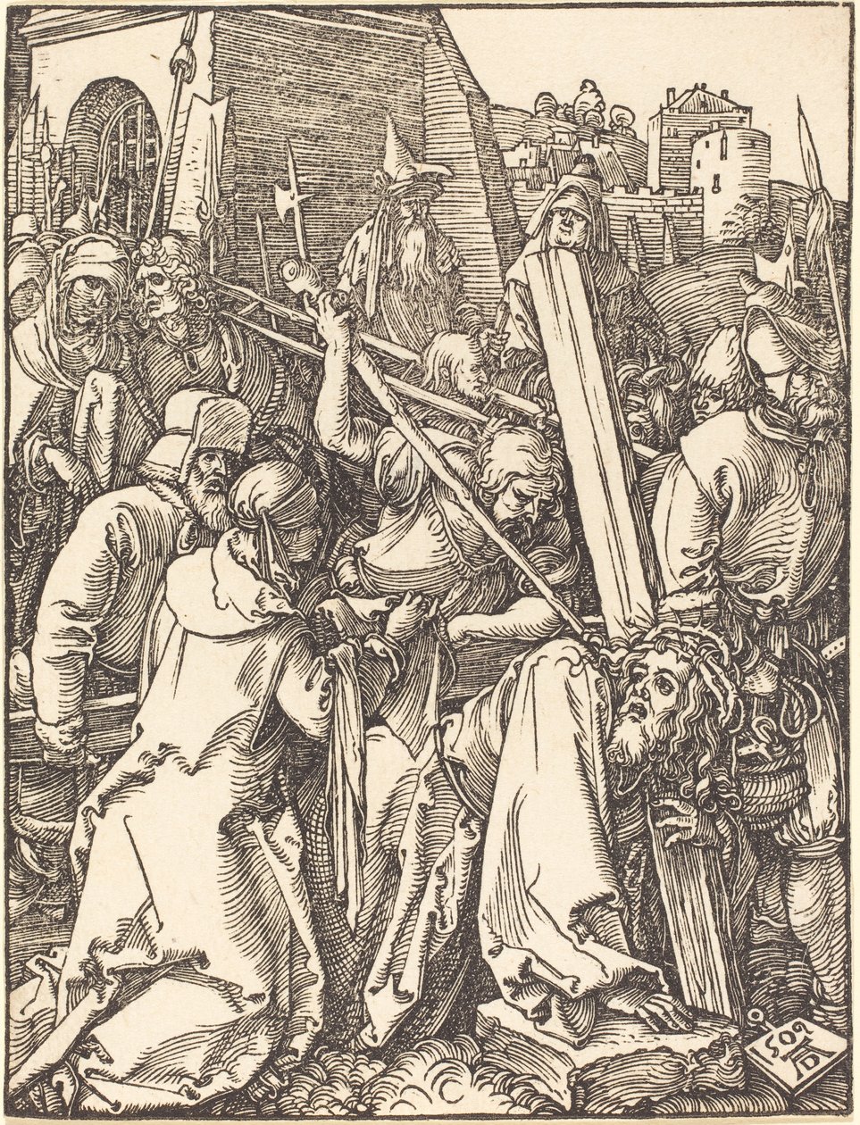 Pieni intohimo:  Kristus kantaa ristin tekijältä Albrecht Dürer