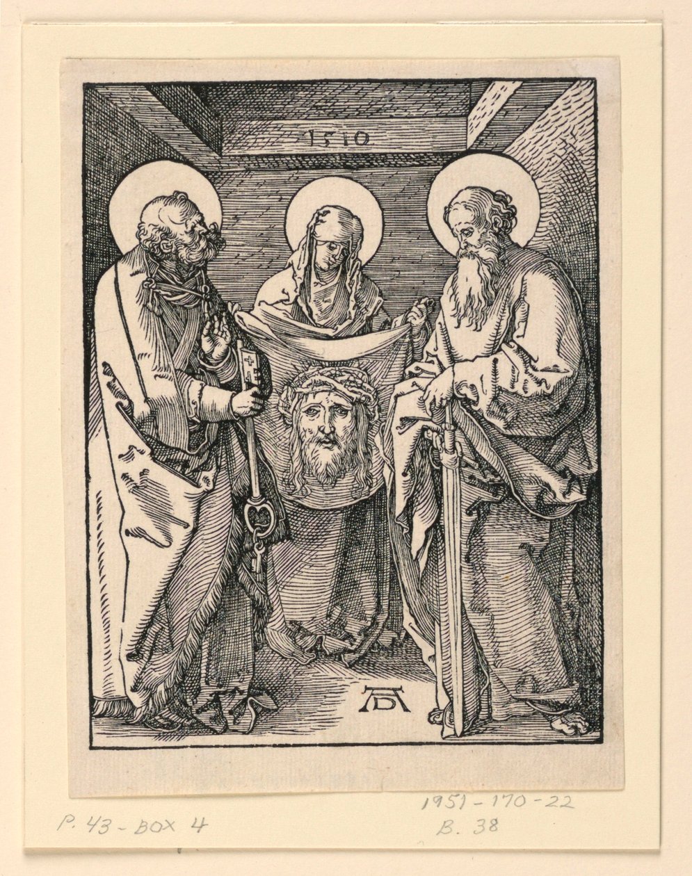 Sudarium (Saints Veronica, Peter ja Paul), Pikku Passion -sarjasta tekijältä Albrecht Dürer