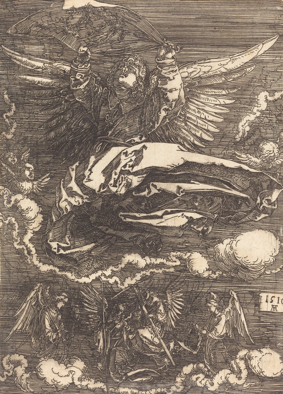Yhden enkelin hallussa oleva Sudarium, 1516. tekijältä Albrecht Dürer
