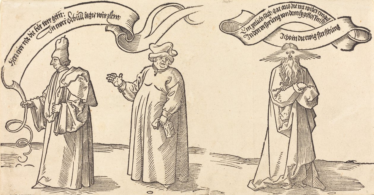 Opettaja, pappi ja Providence, luultavasti 1526. tekijältä Albrecht Dürer