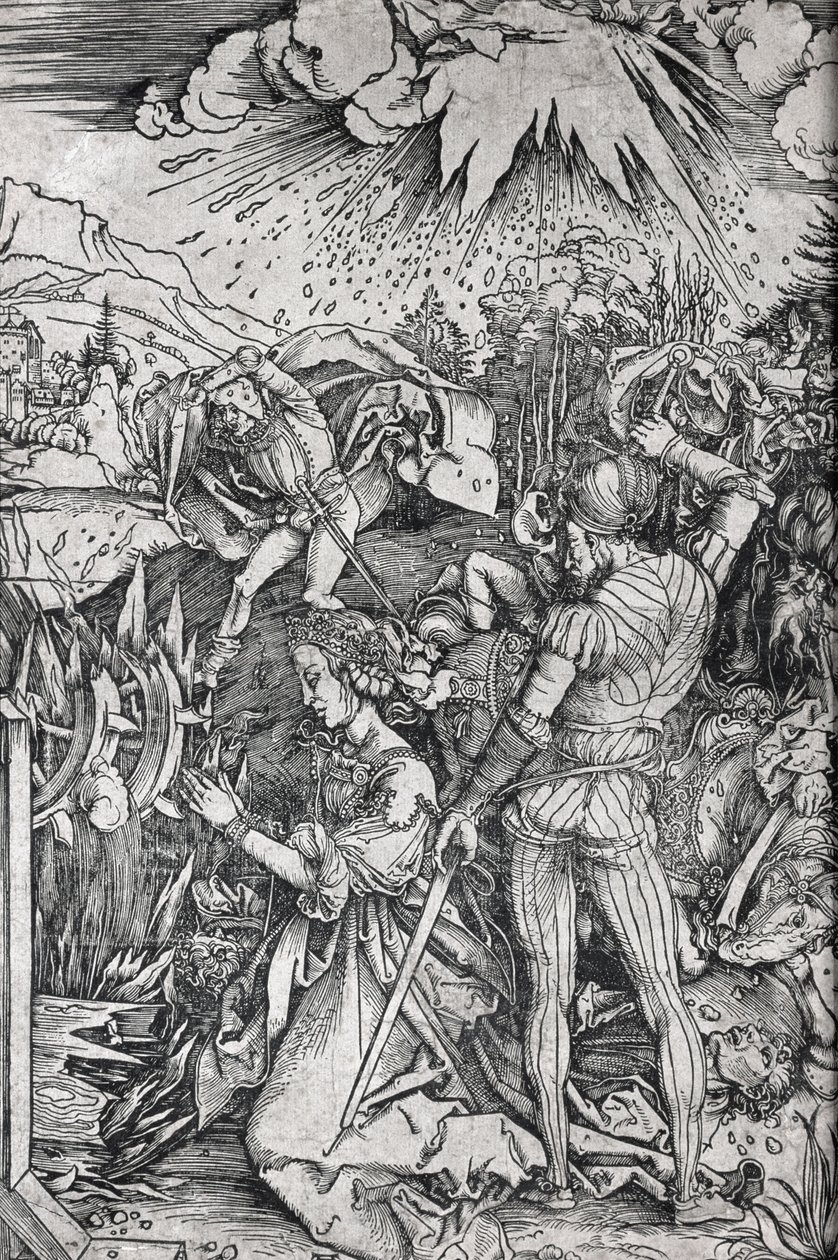 Pyhän Katariinan Aleksandrialaisen kidutus tekijältä Albrecht Dürer