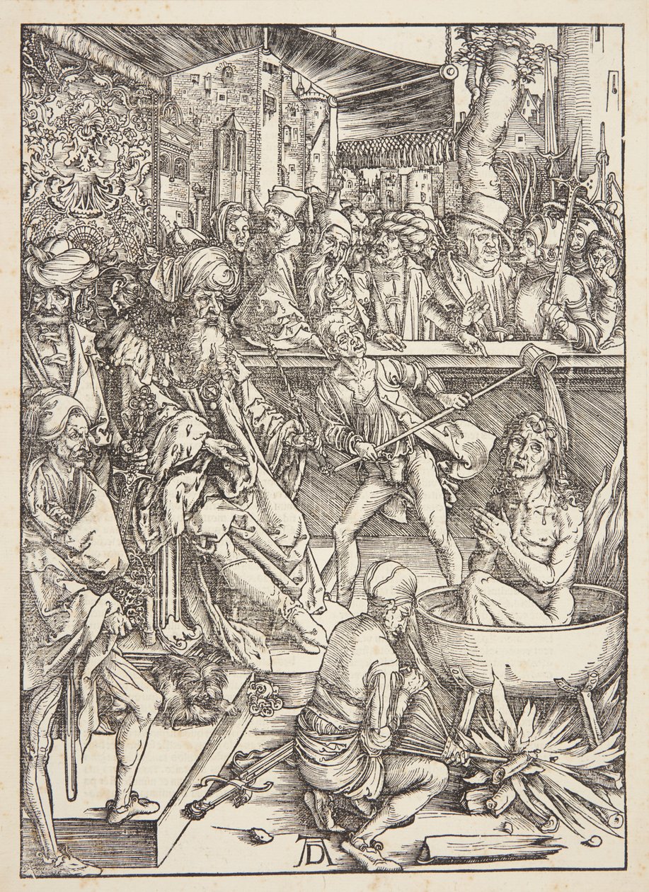 Pyhän Johannes Evankelistan kidutus tekijältä Albrecht Dürer