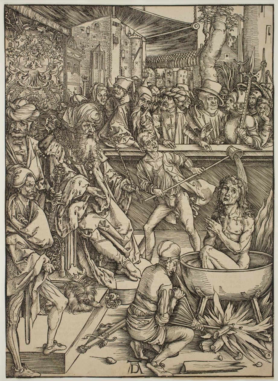 Pyhän Johannes Evankelistan kidutus tekijältä Albrecht Dürer