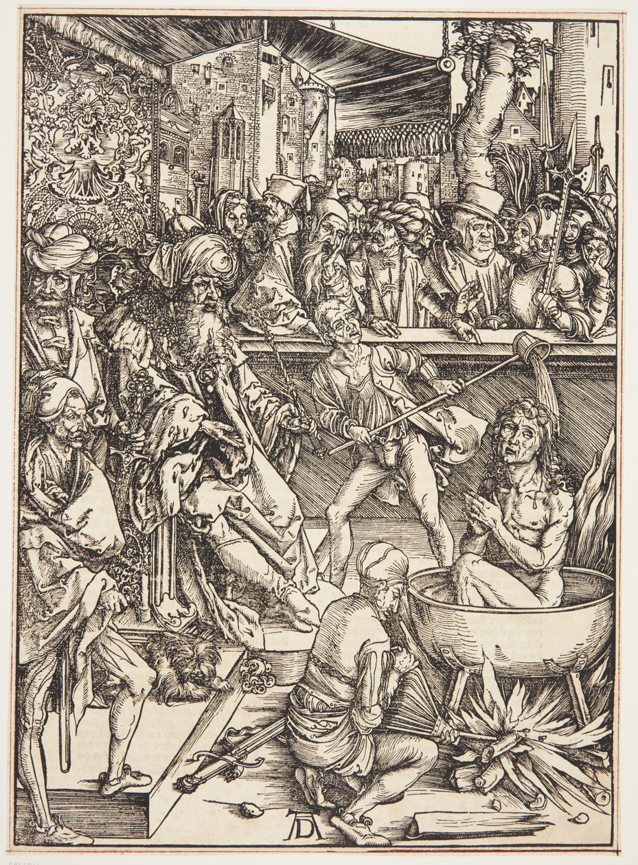 Pyhän Johannes Evankelistan kidutus tekijältä Albrecht Dürer