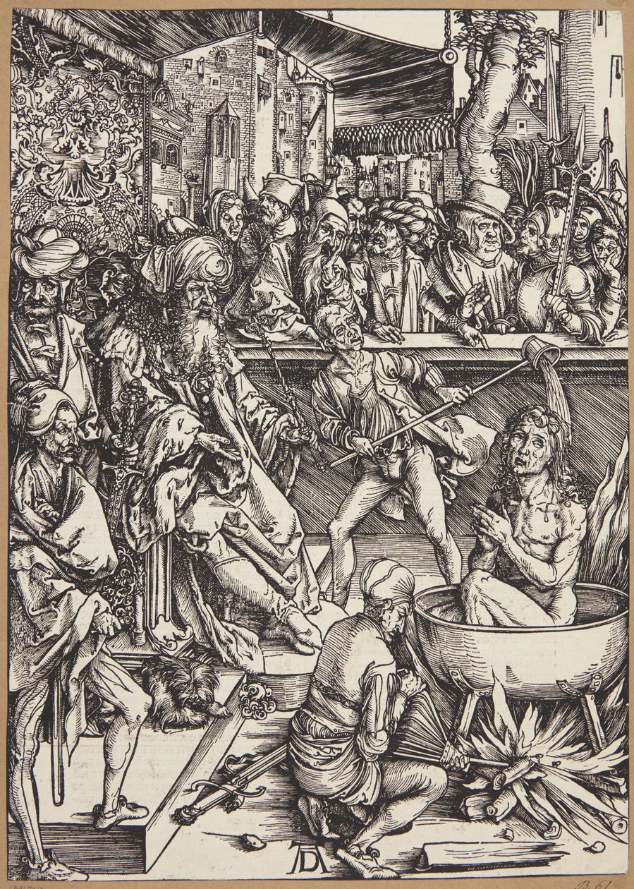 Pyhän Johannes Evankelistan kidutus tekijältä Albrecht Dürer