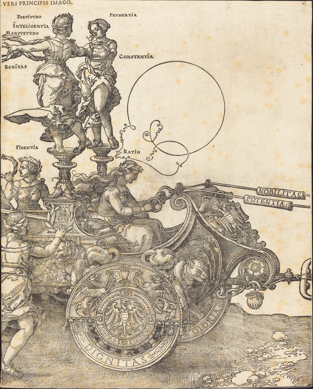 El carro triomfal de Maximilià I (El gran cotxe triomfal) [placa 2 de 8] finlandès tekijältä Albrecht Dürer