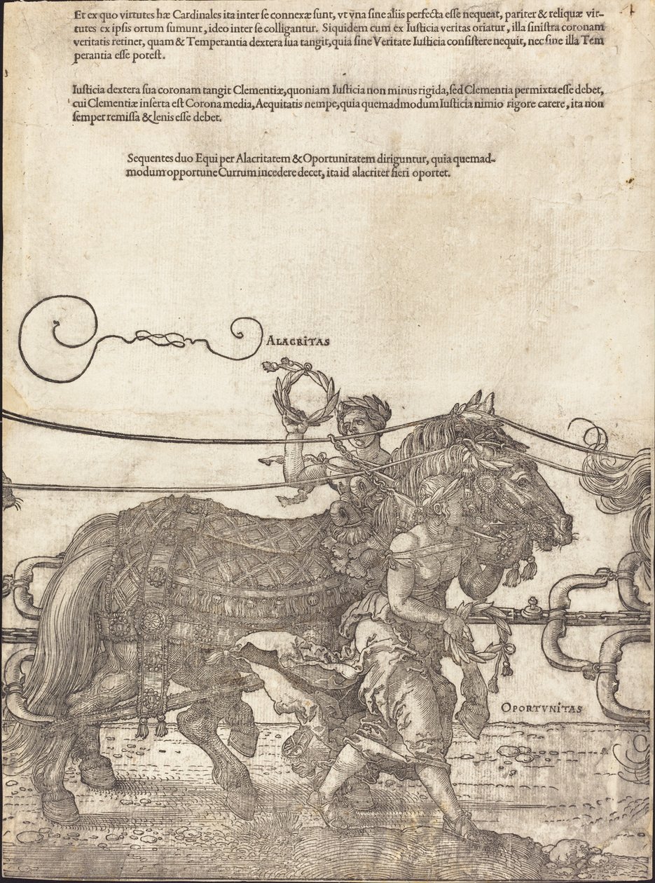 Maximilian I:n voittovaunut (suuri voittoauto) [kilpi 4/8] tekijältä Albrecht Dürer