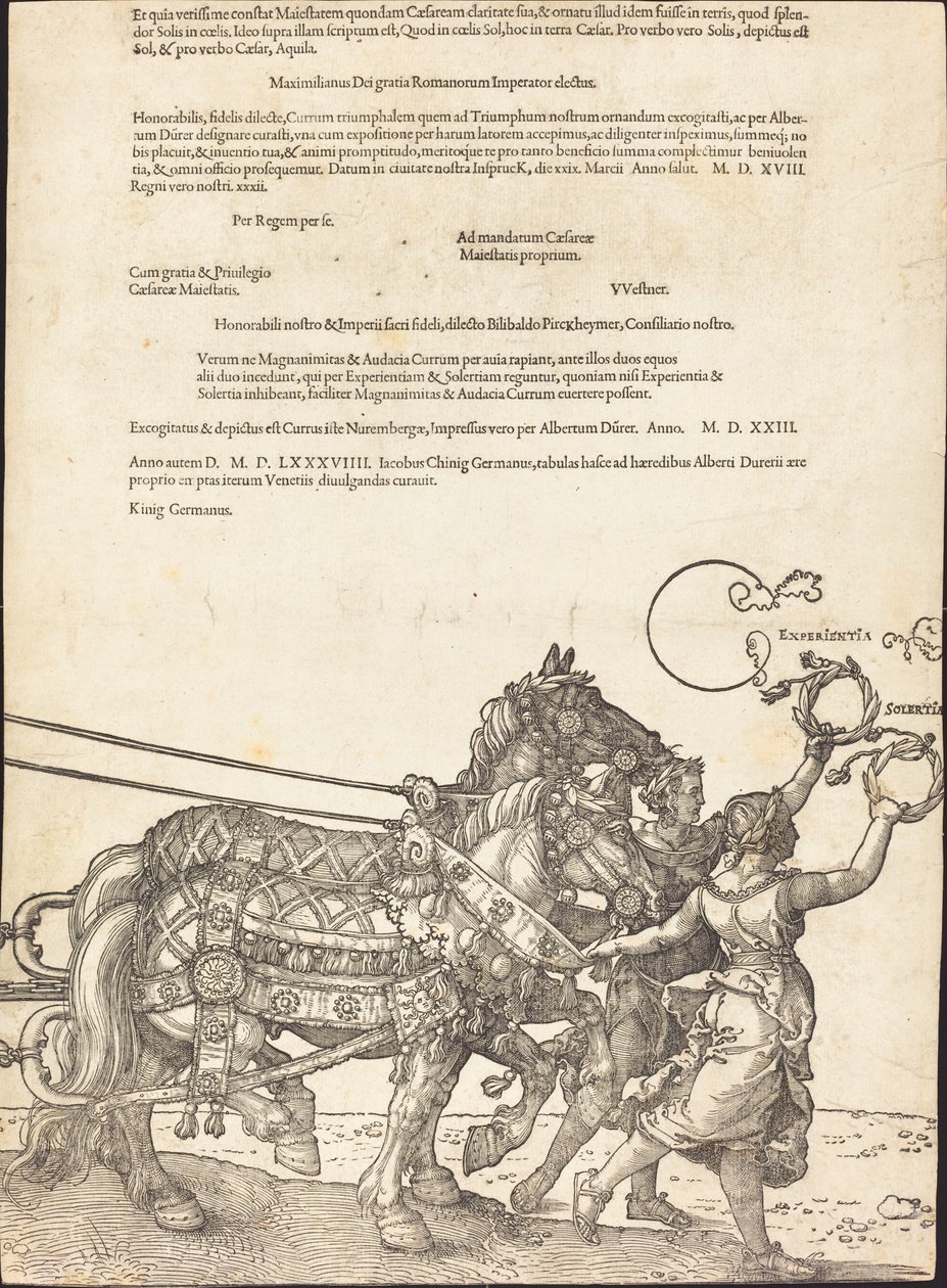 Maximilian I:n voittovaunut (suuri voittoauto) [kilpi 8/8] tekijältä Albrecht Dürer