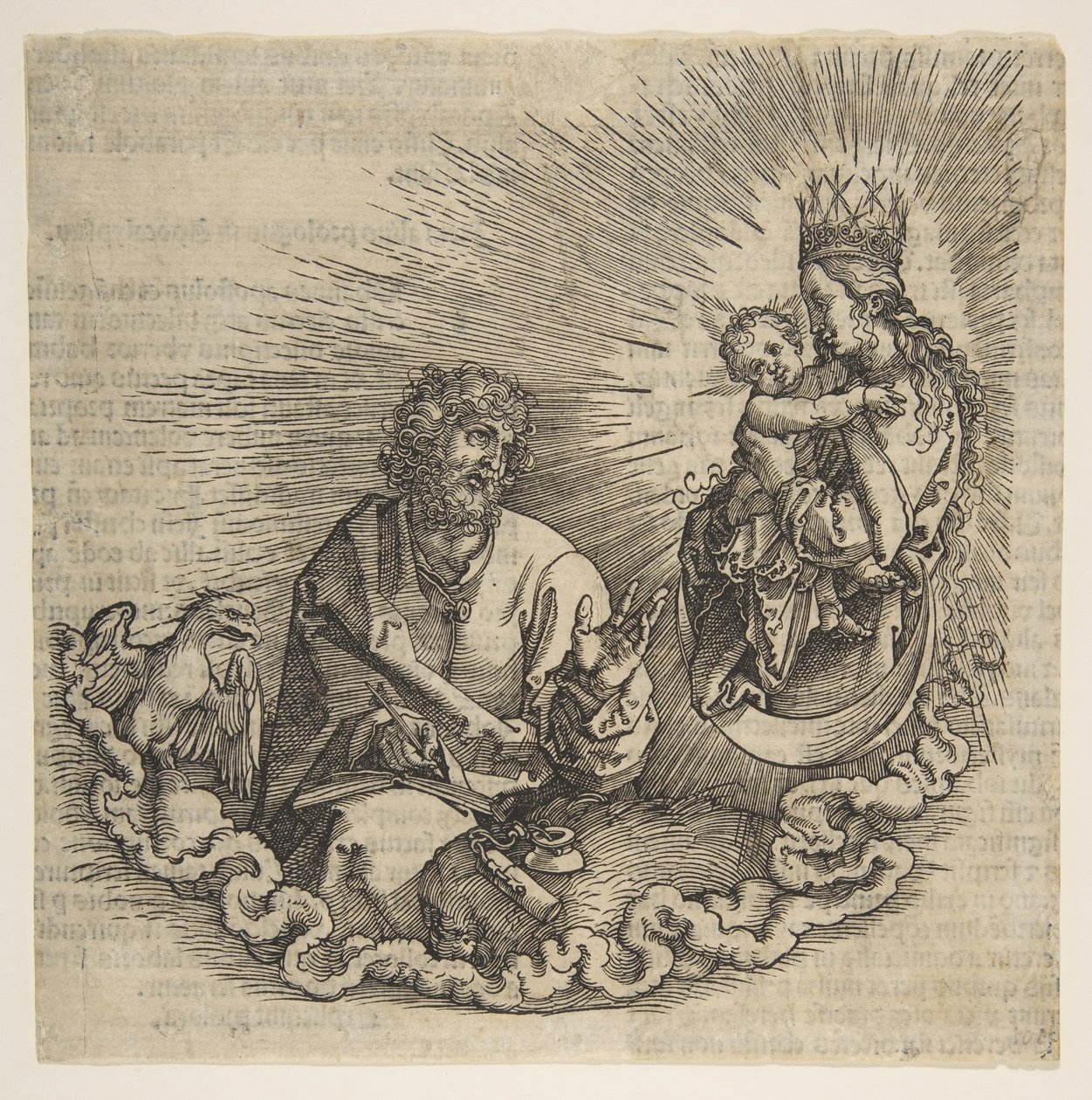 Neitsyt ilmestyy Pyhälle Johannekselle, Ilmestyskirja, 1511. tekijältä Albrecht Dürer