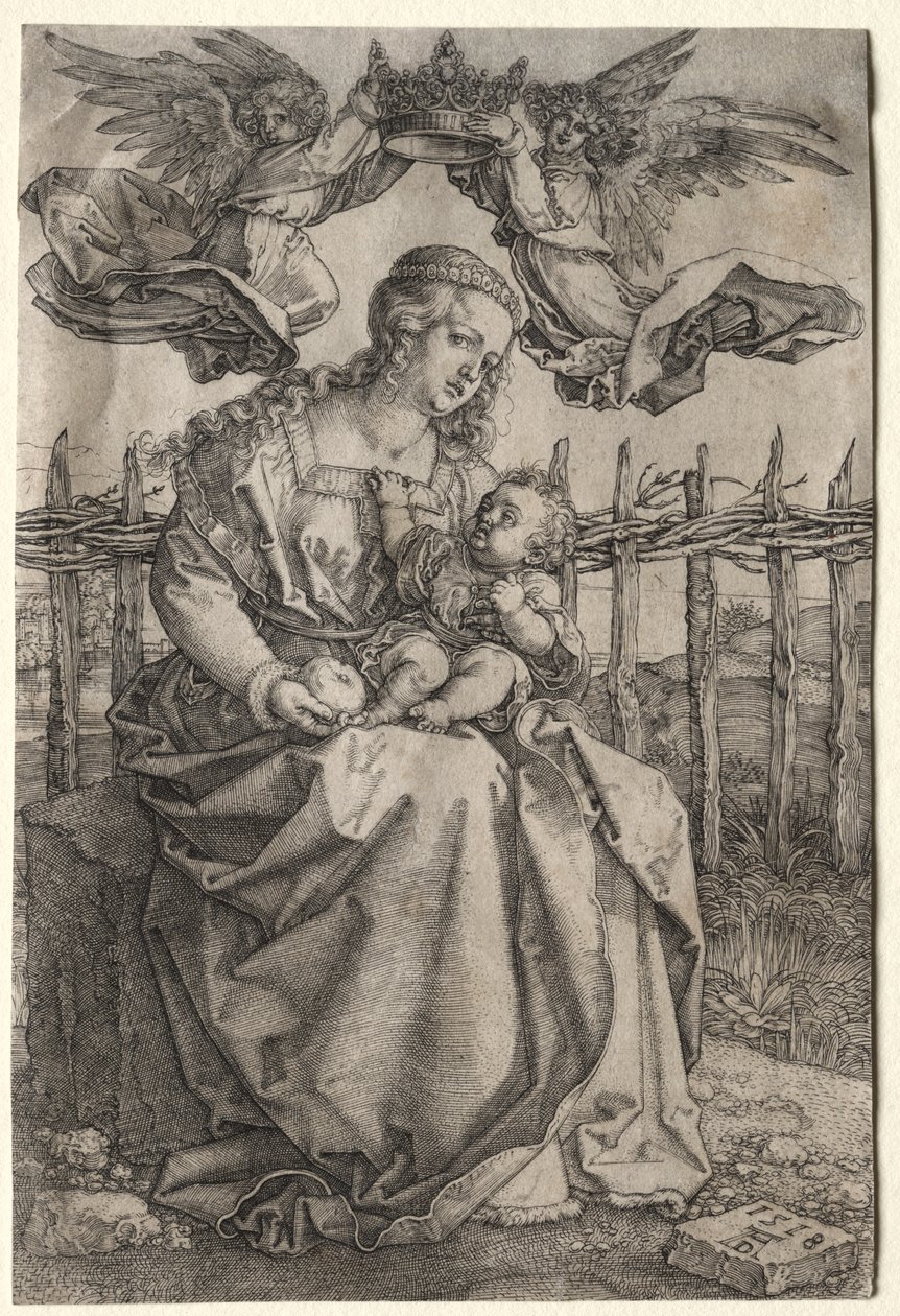 Kahden enkelin kruunattu neitsyt tekijältä Albrecht Dürer