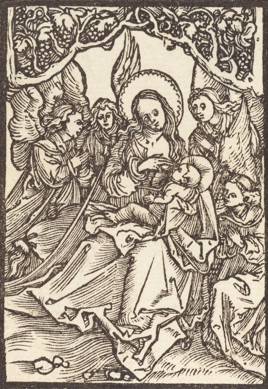 Neitsyt imettävät Kristus-lapsia neljän enkelin kanssa, n. 1500. tekijältä Albrecht Dürer