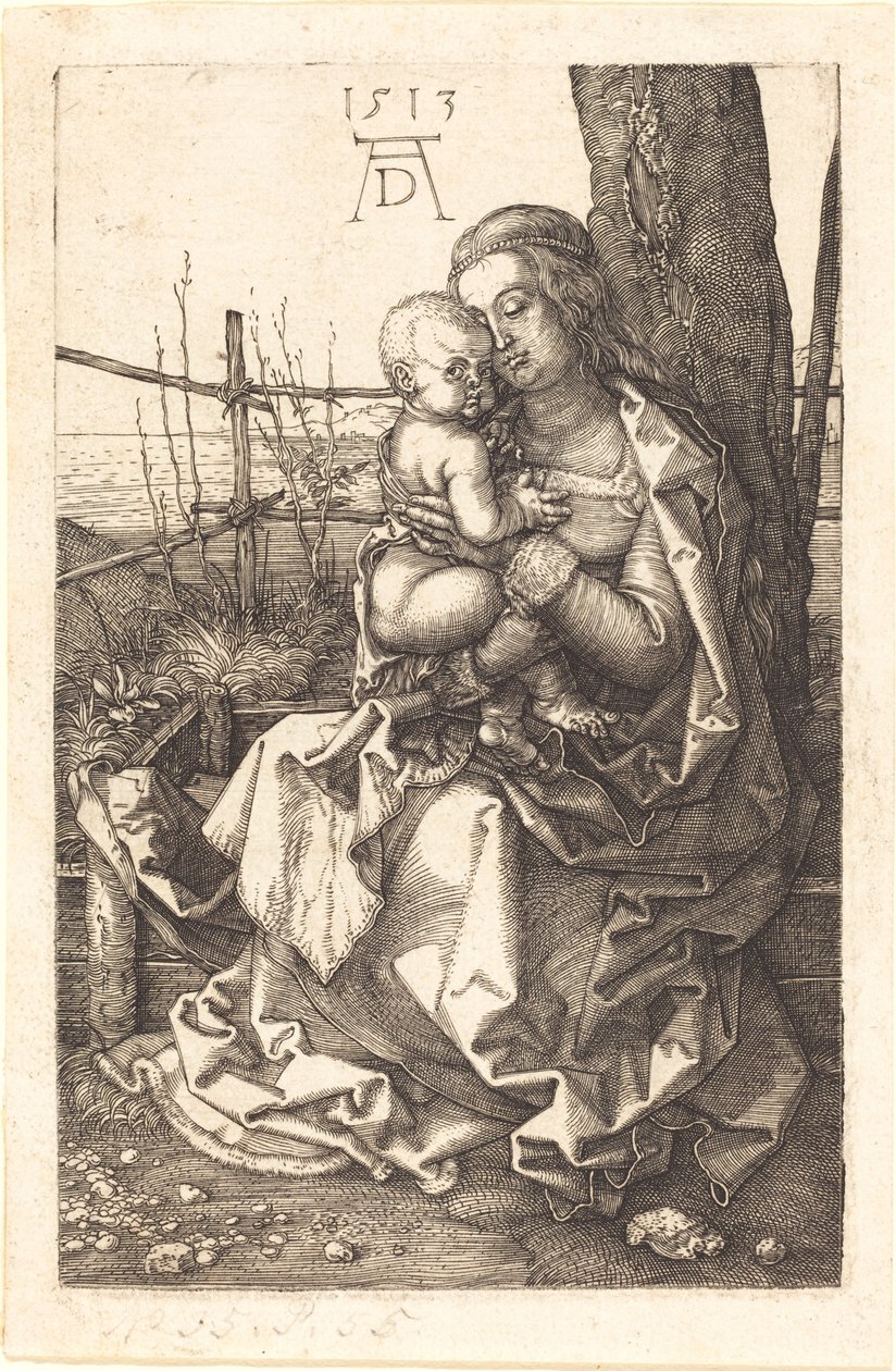 Neitsyt ja lapsi istumassa puussa tekijältä Albrecht Dürer