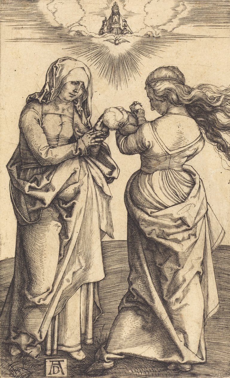 Neitsyt ja lapsi Pyhän Annan kanssa, n. 1500. tekijältä Albrecht Dürer