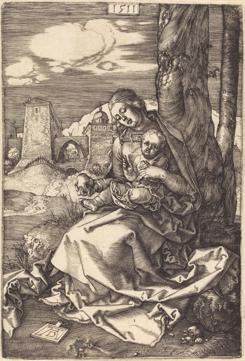 Neitsyt ja lapsi päärynän kera tekijältä Albrecht Dürer