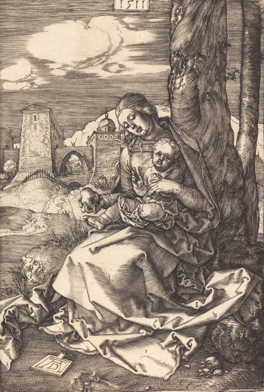 Neitsyt ja lapsi päärynän kanssa, 1511. tekijältä Albrecht Dürer