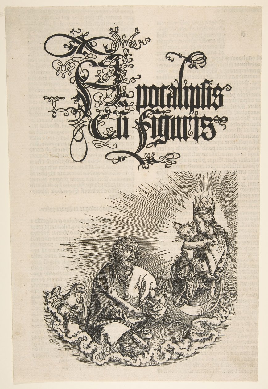 Neitsyt ja Pyhä Johannes, Apokalypsista, 1511. tekijältä Albrecht Dürer