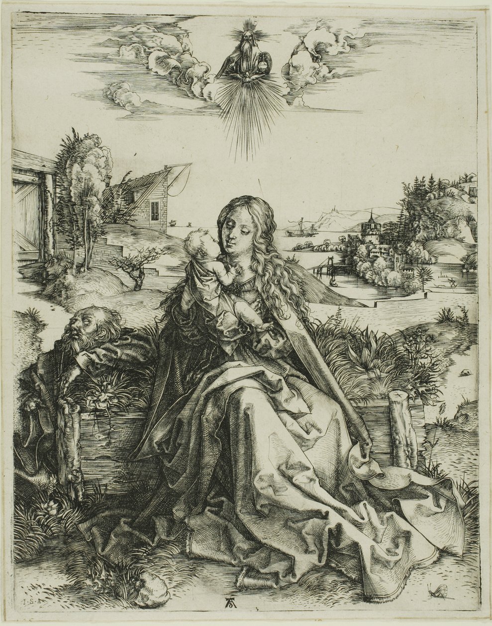 Neitsyt sudenkorennon kanssa tekijältä Albrecht Dürer