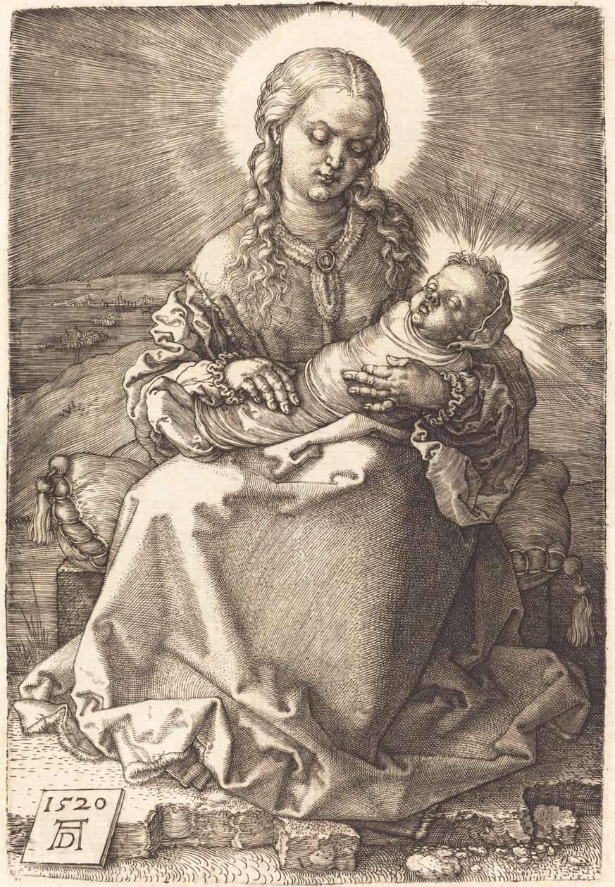 Neitsyt kapaloituneen lapsen kanssa tekijältä Albrecht Dürer