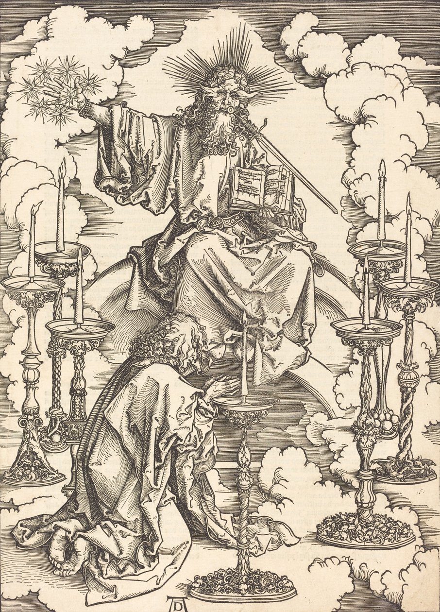 Seitsemän kynttilänjalan visio, luultavasti n. 14961498. tekijältä Albrecht Dürer