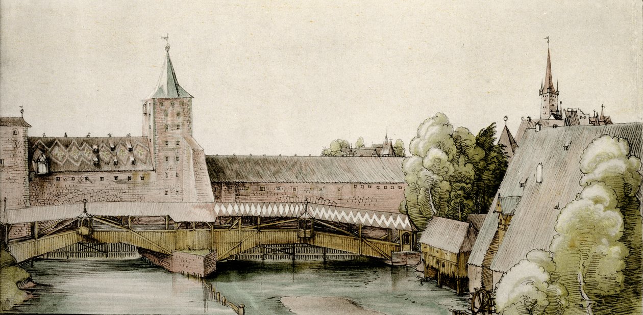 Nürnbergin Hallertorin kuivatelakka tekijältä Albrecht Dürer