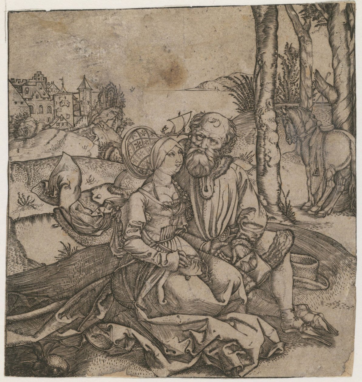 Huonosti valikoitunut pariskunta, c. 1495 tekijältä Albrecht Dürer