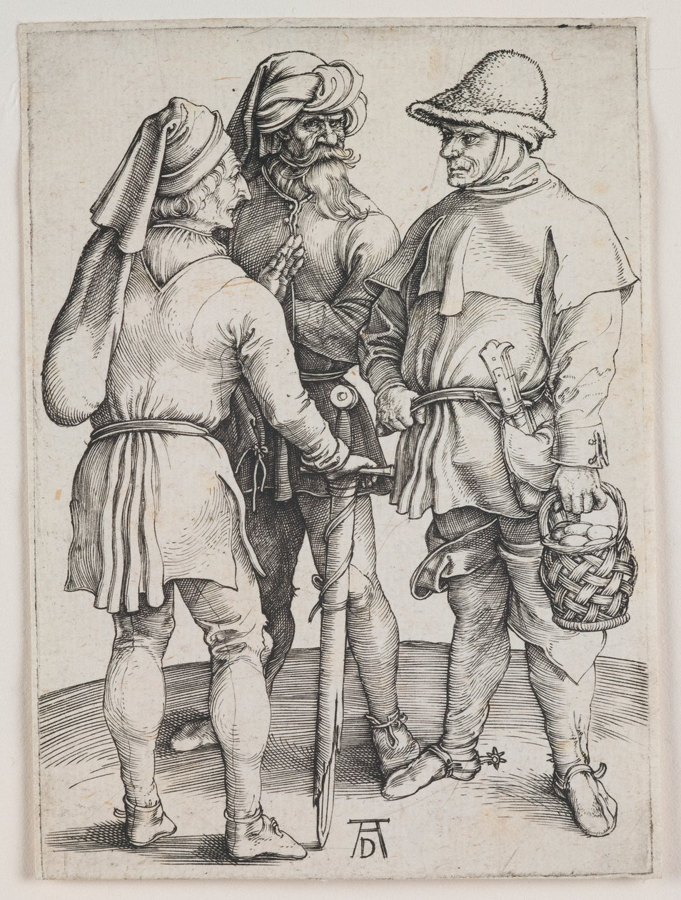 Kolme talonpoikaa keskustelussa tekijältä Albrecht Dürer