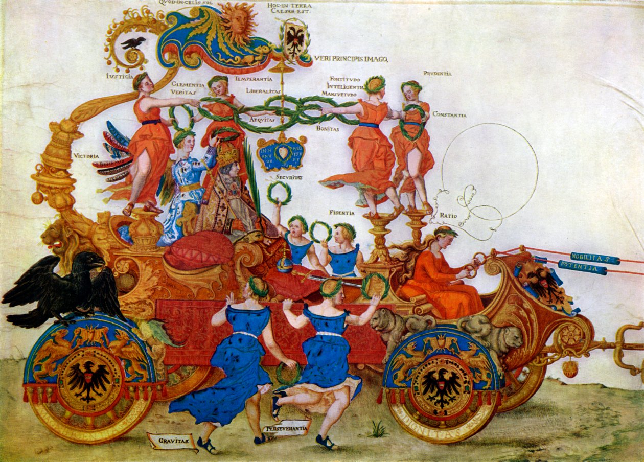 Keisari Maximilian I:n voittoauto, 1500-luku. tekijältä Albrecht Dürer