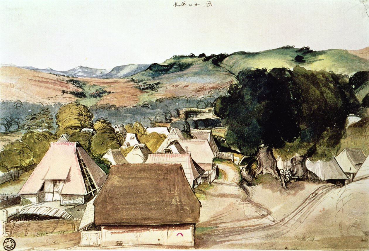 Näkymä Kachreuthista, lähellä Nürnbergiä, 1511 (wc paperilla) tekijältä Albrecht Dürer