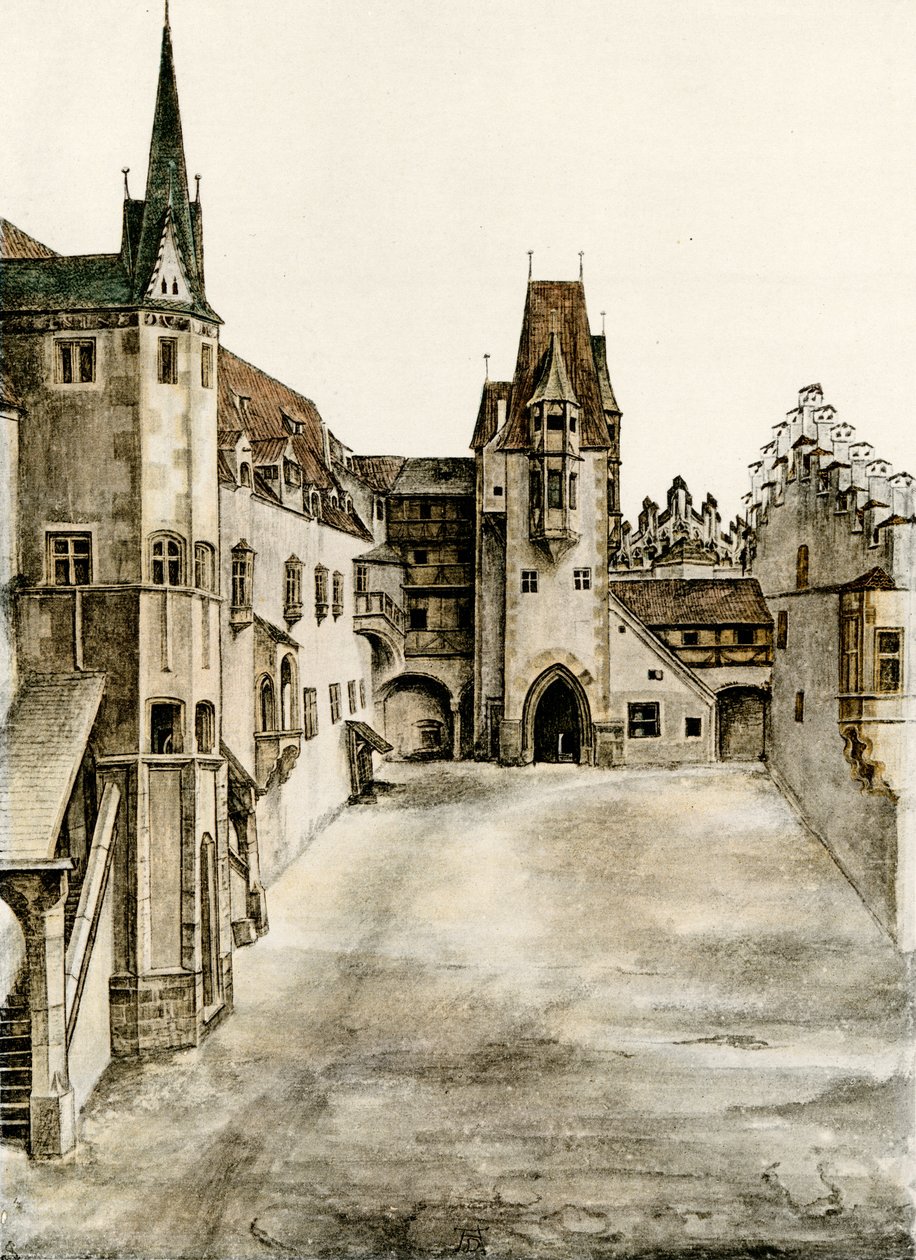 Näkymä linnan sisäpihalle tekijältä Albrecht Dürer