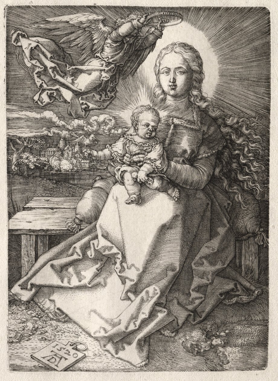 Enkelin kruunaama neitsyt tekijältä Albrecht Dürer