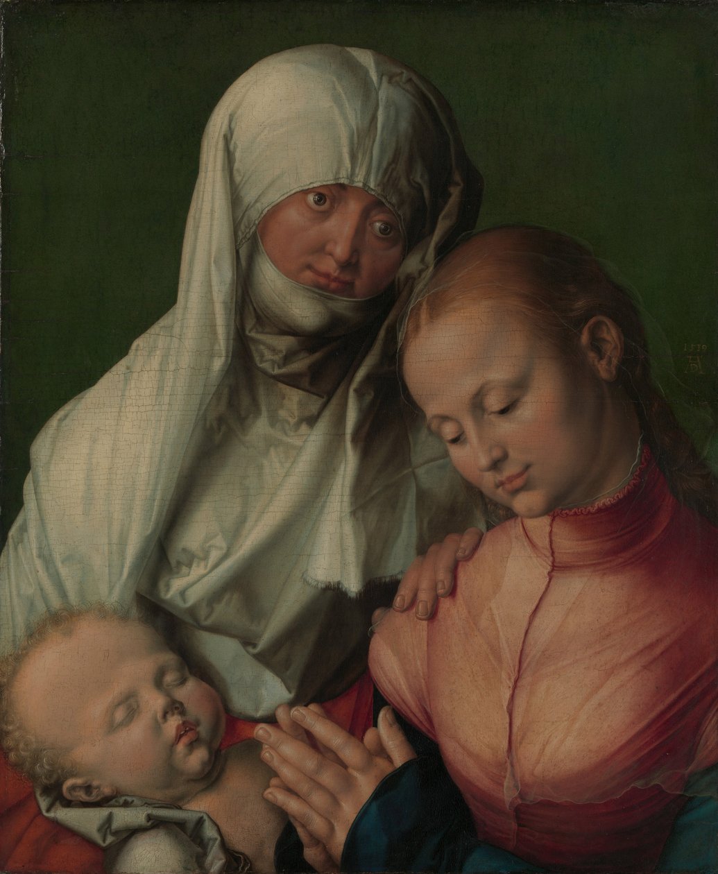Neitsyt ja lapsi Pyhän Annan kanssa, noin 1519 (öljy lehmukselle). tekijältä Albrecht Dürer