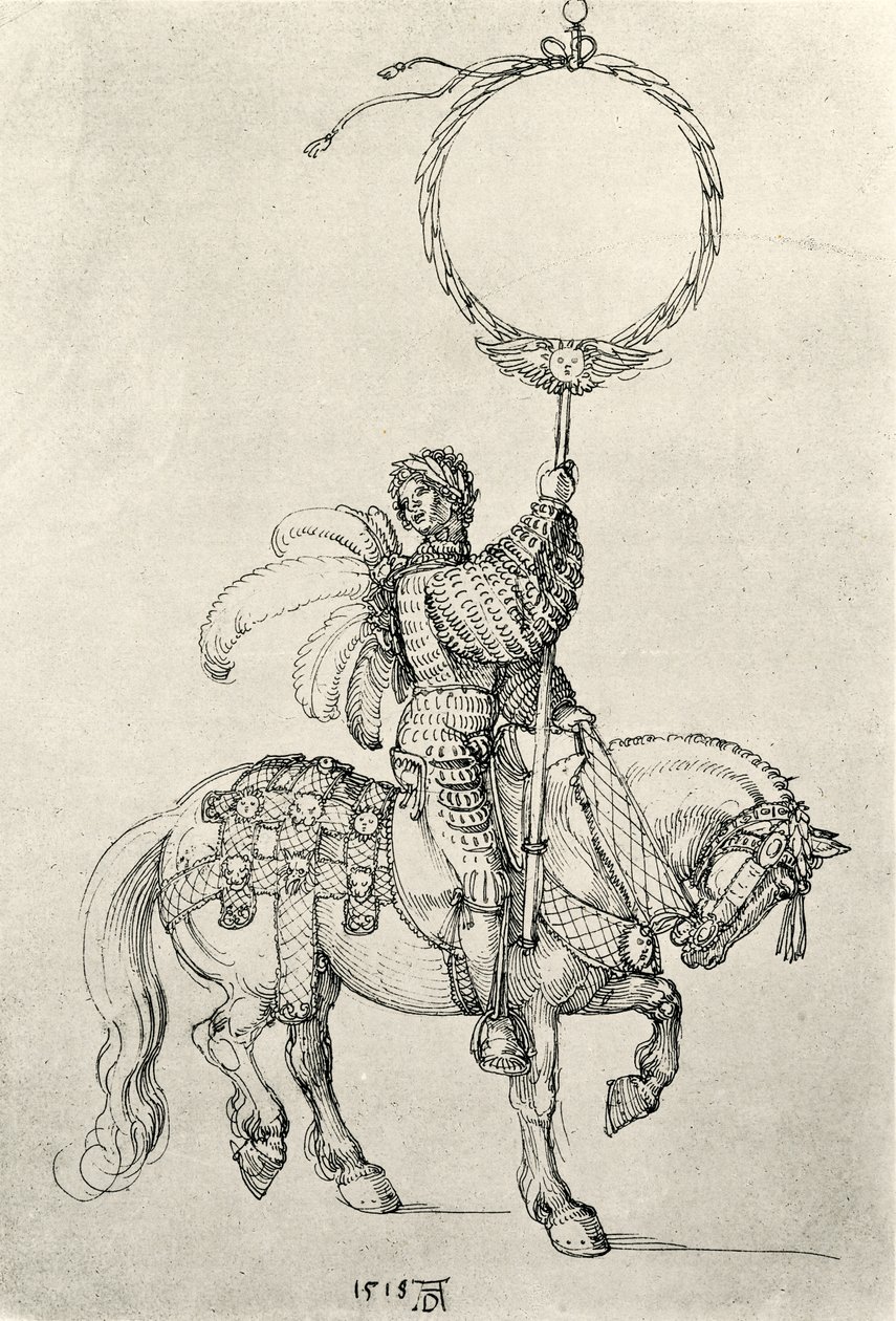 Nuori ratsastaja seppeleen haltijana tekijältä Albrecht Dürer
