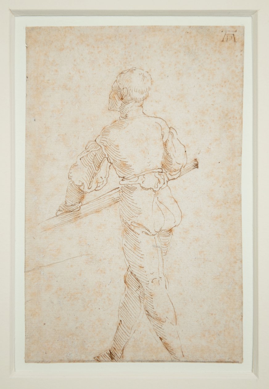 Mies airon kanssa, n. 1520-21 (kynä ja ruskea muste paperille) tekijältä Albrecht Dürer