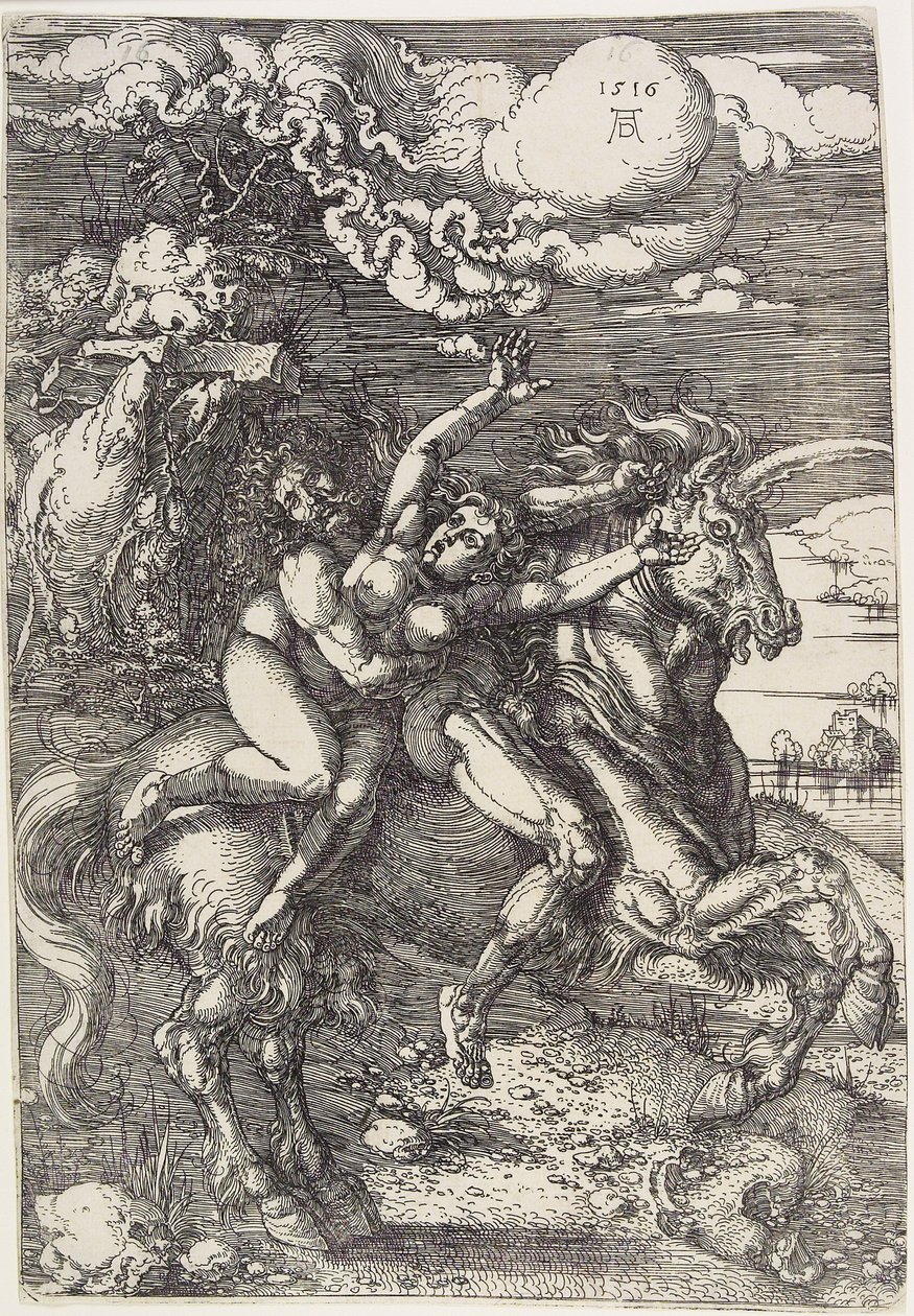Yksisarvisen sieppaus tekijältä Albrecht Dürer