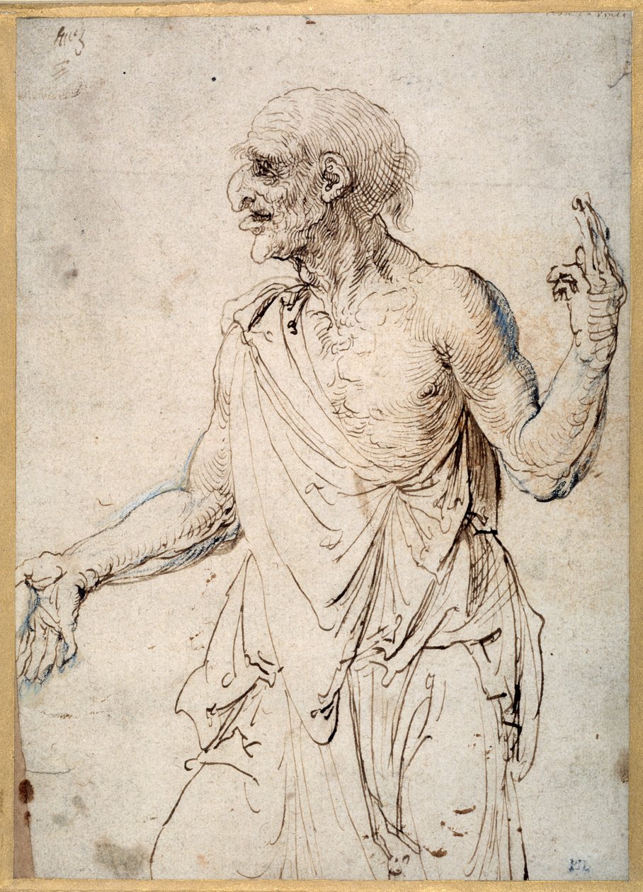 Vanha mies elehtivä (kynä ja muste paperille) tekijältä Albrecht Dürer