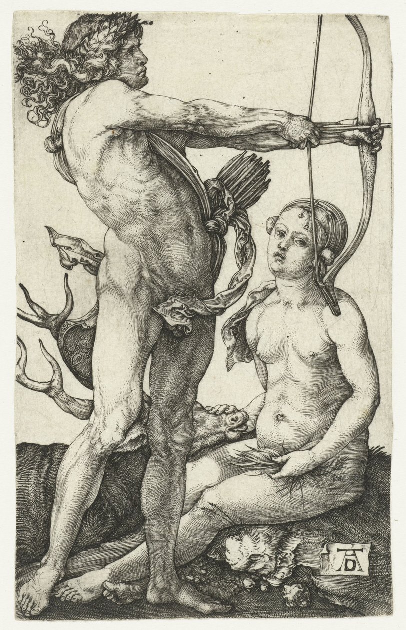 Apollo ja Diana tekijältä Albrecht Dürer or Duerer