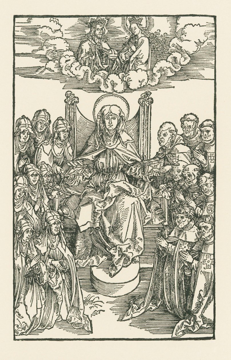 Birgitta nunnien ja munkkien ympäröimänä tekijältä Albrecht Dürer or Duerer