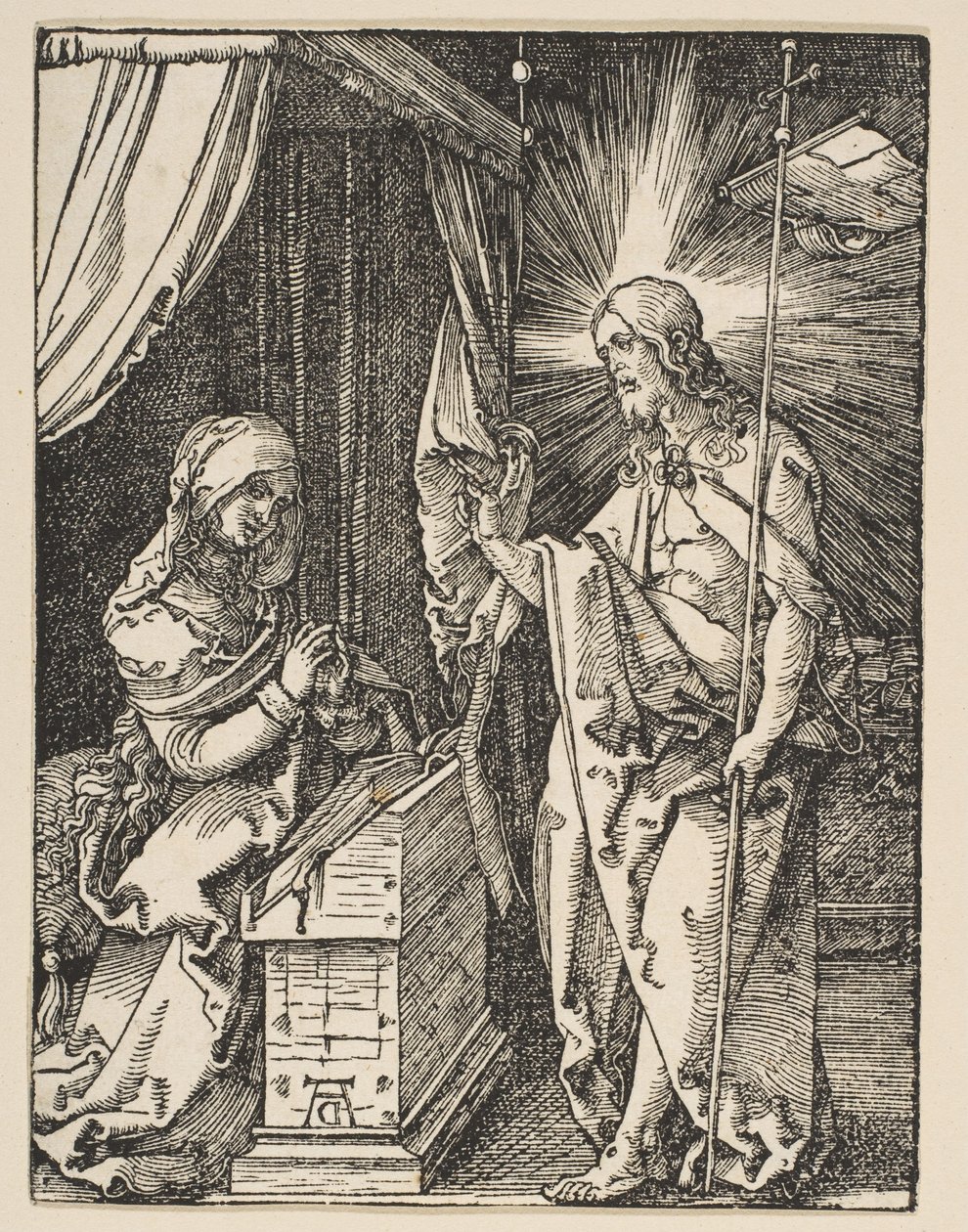 Kristus ilmestyy äidilleen, pienestä kärsimyksestä, n. 1510 tekijältä Albrecht Dürer