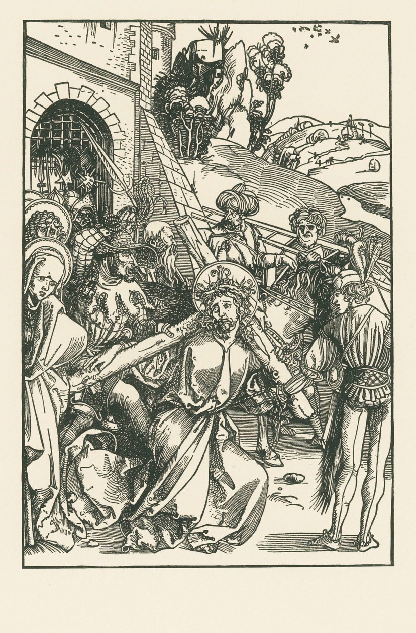 Kristus kantaa ristiä, noin 1500 (puupiirros) tekijältä Albrecht Dürer or Duerer