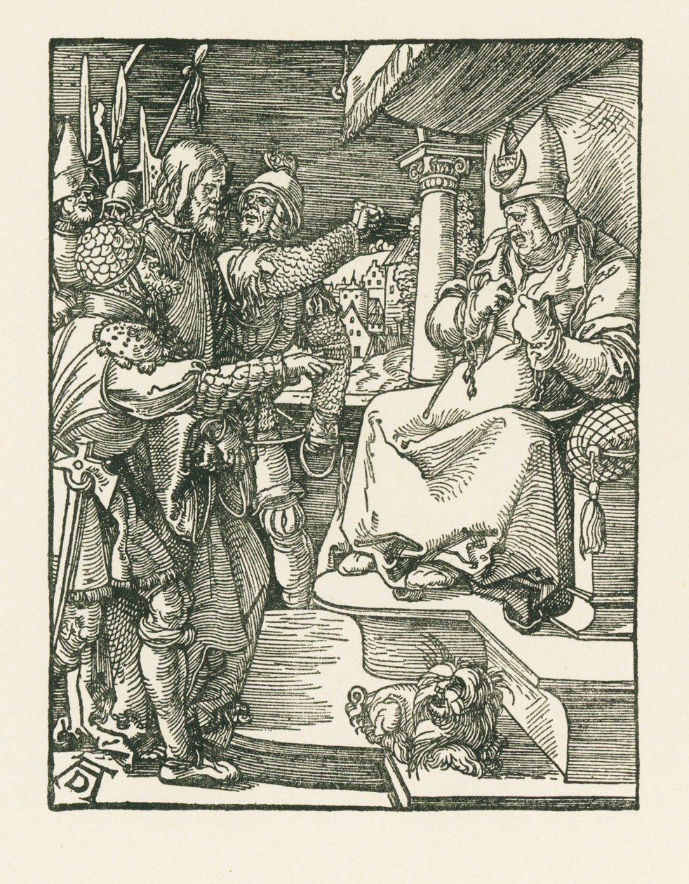 Kristus Kaifaan edessä, noin 1508-09 (puupiirros). tekijältä Albrecht Dürer or Duerer