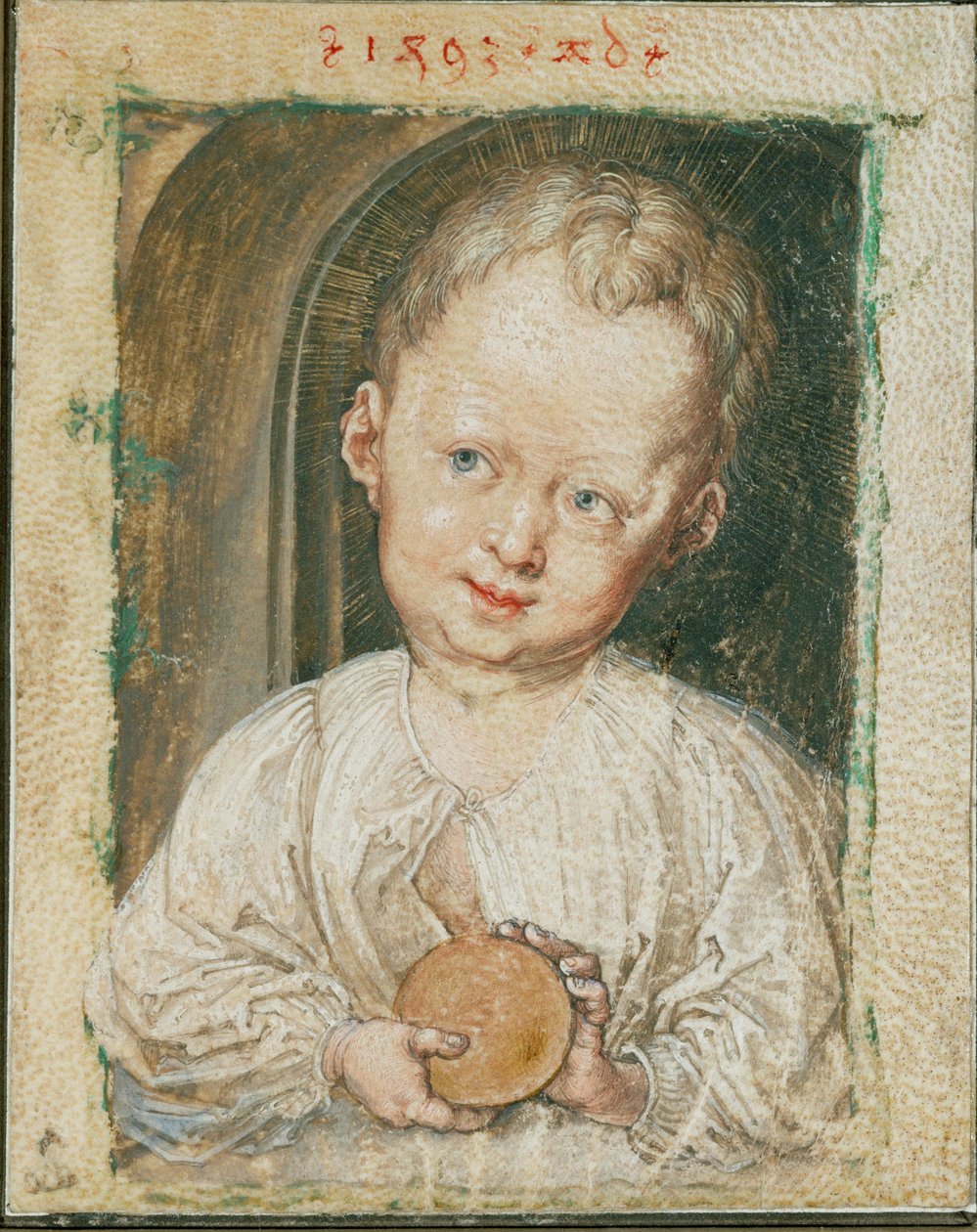 Kristuksenlapsi pitelee palloa tekijältä Albrecht Dürer or Duerer