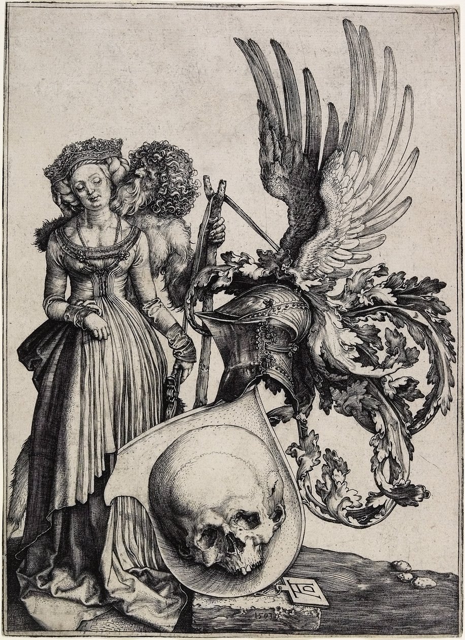 Vaakuna, jossa on pääkallo, n. 1503 tekijältä Albrecht Dürer